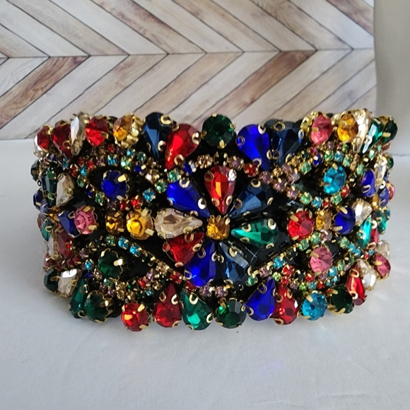 Multi Color Statement Crystal Rhinestone Headband NEW - Picture 3 of 7